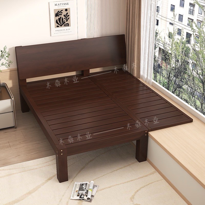 纯实木飘窗床飘窗拼接床衔接床飘窗延伸排骨架1R.35米床头靠背床