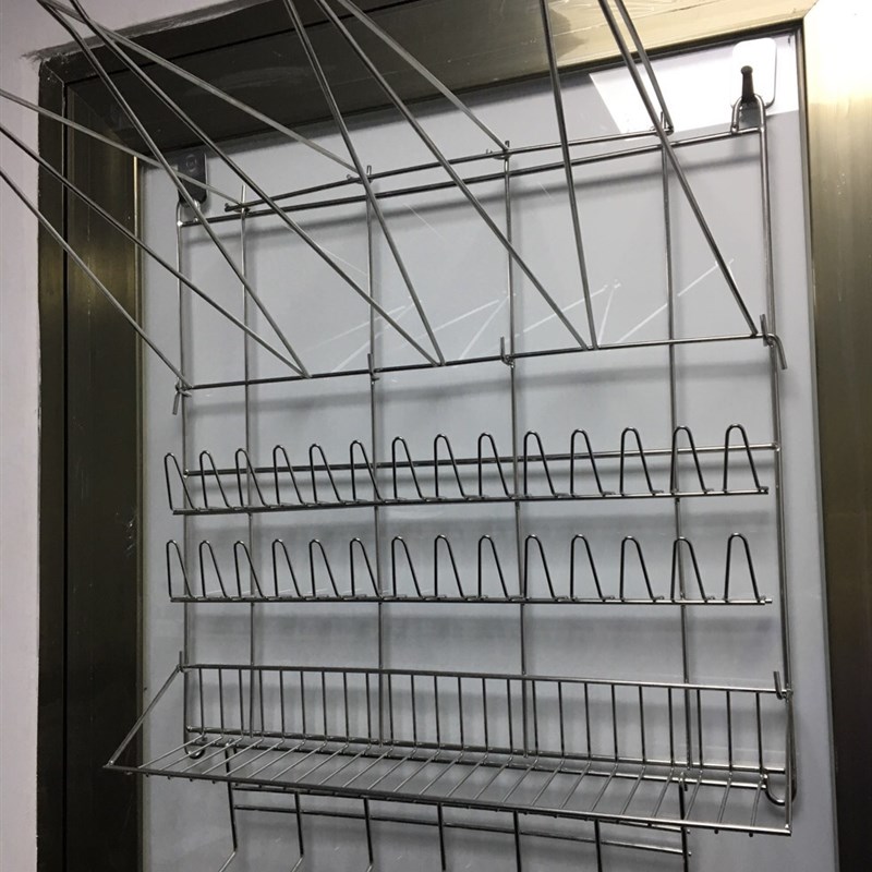 不锈钢挤花袋晾干架烘焙器具置物架 蛋糕裱花嘴挂架 X挂墙式收纳