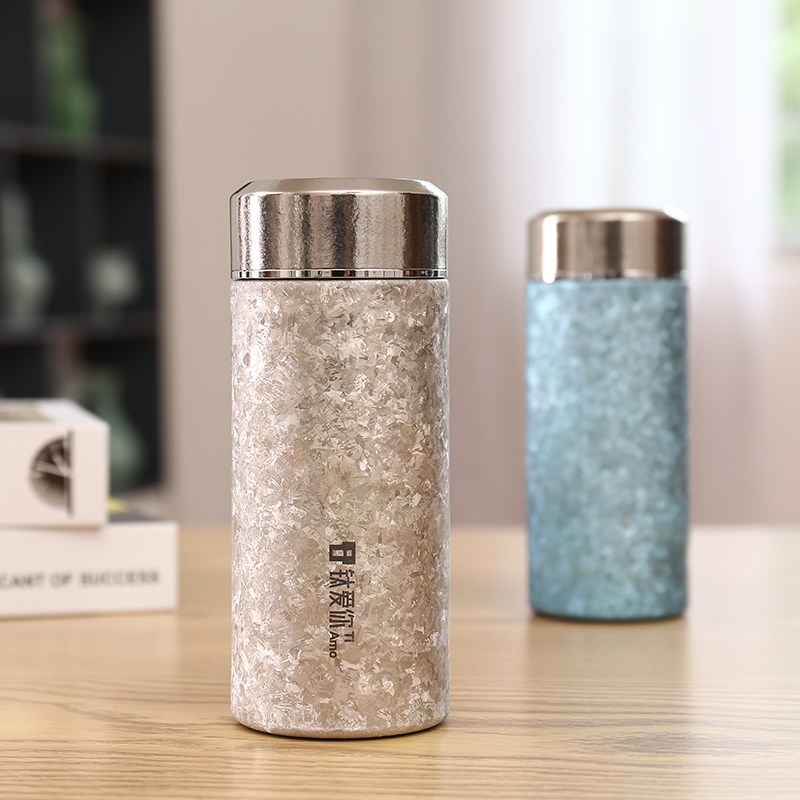 纯钛保温杯便携式旅行茶杯口袋杯真空双层H钛杯商务礼品杯定制log