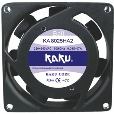 台湾卡固KAKU KA8025HA2 AC 220V 8CM厘米 轴流风机工业散热风扇