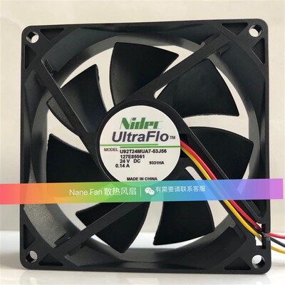 全新NIDEC U92T24MUA7-53J56 9025 24V 0.14A 9CM 变频器散热风扇