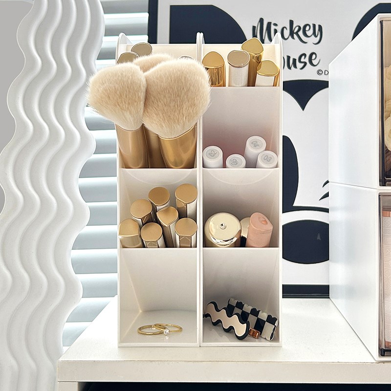 化妆刷收纳筒高颜值桌面口红唇釉眉笔眼线笔刷桶化妆品置物架笔筒