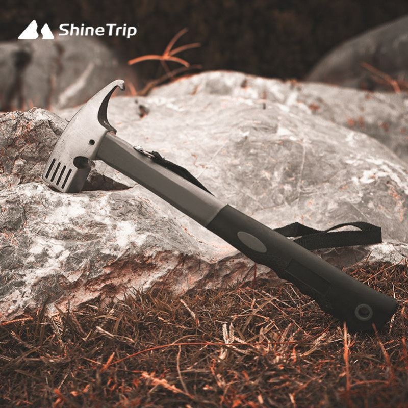 山趣户外露营帐篷地钉多功能锤子25cm焊接地钉8支组合收纳袋套装