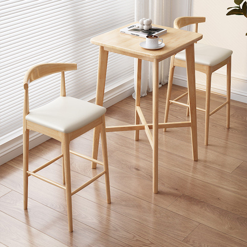 小型吧台桌阳台隔断高脚桌椅全实木咖啡厅酒吧靠墙北欧简约休闲桌