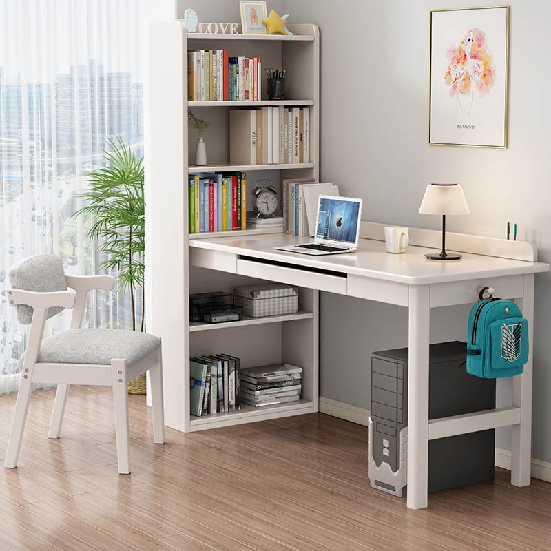 实木简约书桌台式电脑家用写字桌初高中生学习男孩女孩卧室写字台