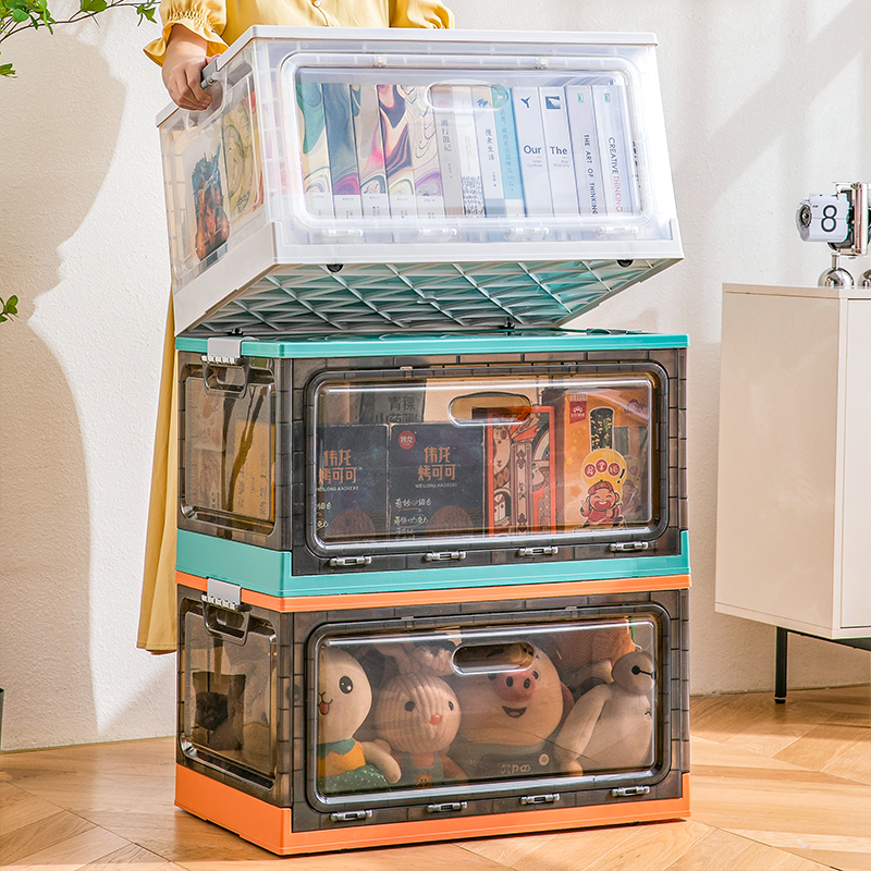 折叠衣服收纳箱家用被子衣柜衣物储物盒透明塑料玩具书本整理箱子