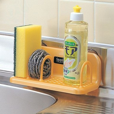 正品 INOMATA厨房置物架 厨房海绵架收纳架 日本塑料单层厨房用