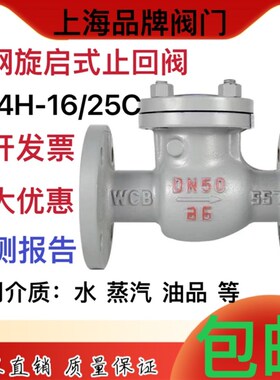 H44H-16C铸钢法兰旋启式止回阀DN50100150耐高温蒸汽单向阀防倒流