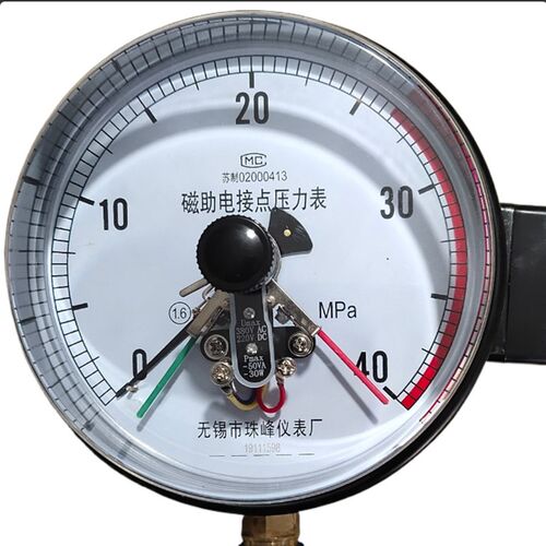 YXC100无锡珠峰仪表 380V磁助式电接点压力表硫化机压滤机0-40mpa
