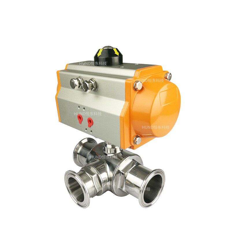 恒东卫生级不锈钢气动球阀气动快装三通球阀气动执行阀门
