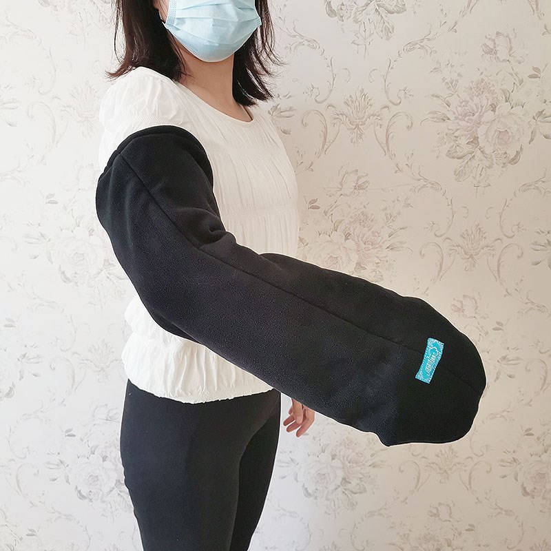 手臂骨折加长手套加厚保暖棉袖套胳膊受伤套袖手指截肢加绒暖袖筒