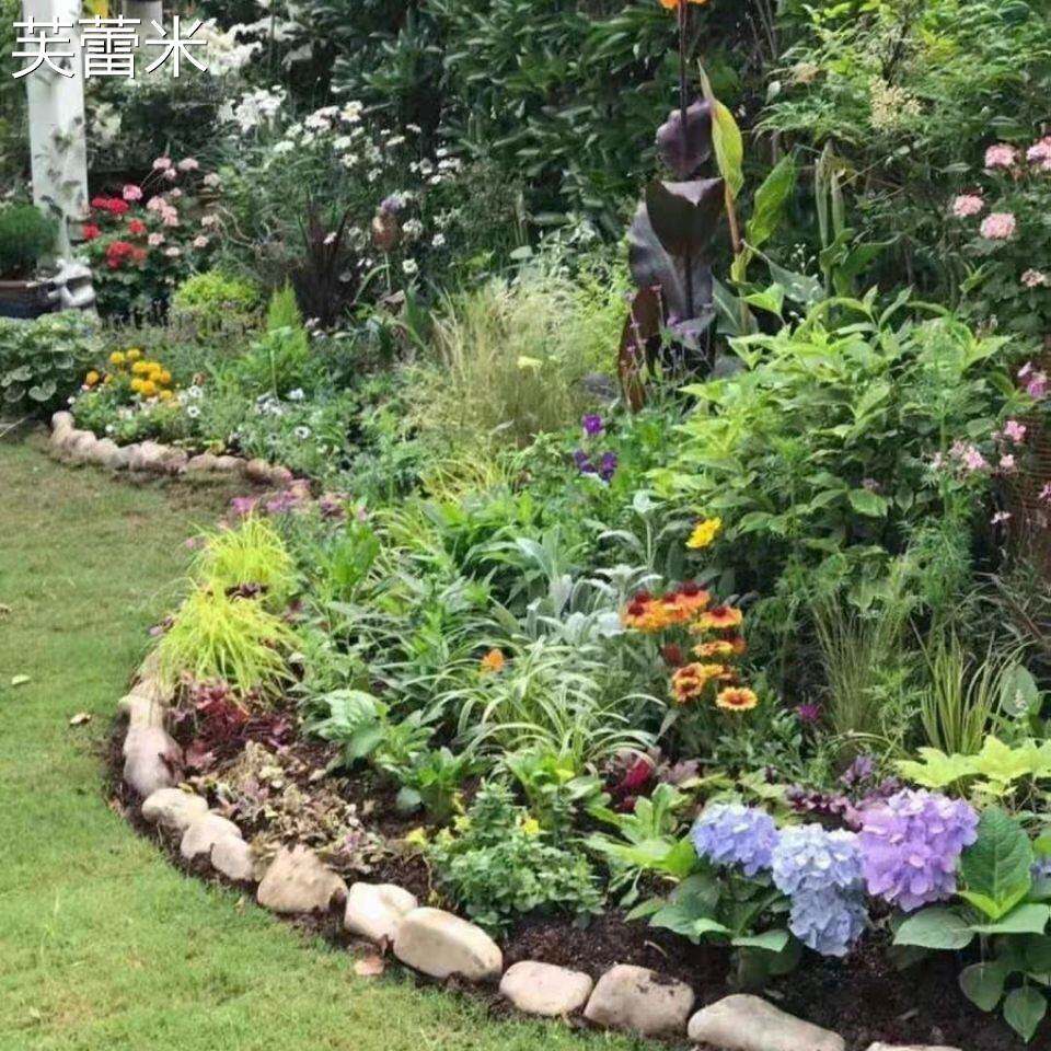 芙蕾米花园围边石庭院围边挡土隔泥挡水花坛装饰铺设天然石头自然形种花床笠拉车