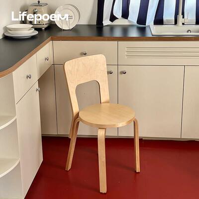 Lifepoem北欧实木餐椅中古风小户型书桌椅网红ins饭厅咖啡厅椅子