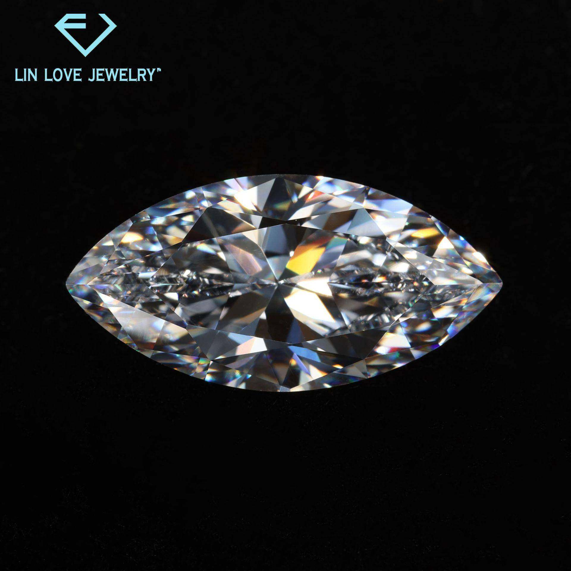 厂家货源 D色超白马眼莫桑钻莫桑石裸钻 树叶形戒面莫桑裸石镶嵌