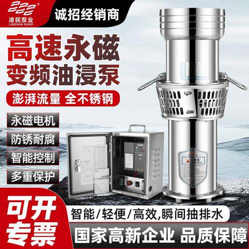 永磁变频潜水泵大流量油浸泵防洪排涝便携泵鱼塘养殖灌溉海水泵