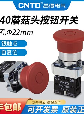 CNTD昌得电气按钮开关CB2-BT42按拉按钮钮信号灯一常闭自复位