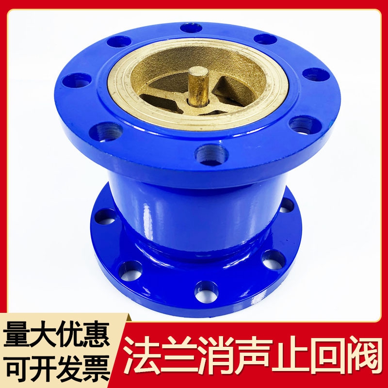 消声止回阀HC41X法兰钢体止回阀DN100立式单向阀铸铁弹簧式逆止阀