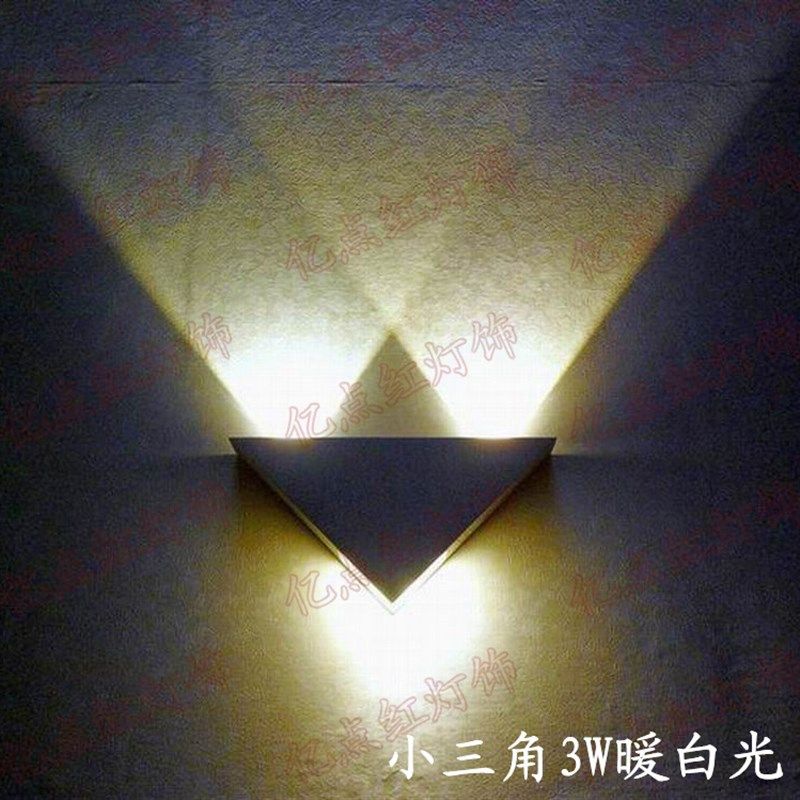 三角形LED壁灯背景墙射灯 铝材灯具 创意酒吧灯KTV过道灯七彩壁灯,工业油品/胶粘/化学/实验室用品,实验室漏斗,淘宝优惠券,粉丝福利购,淘宝优惠卷