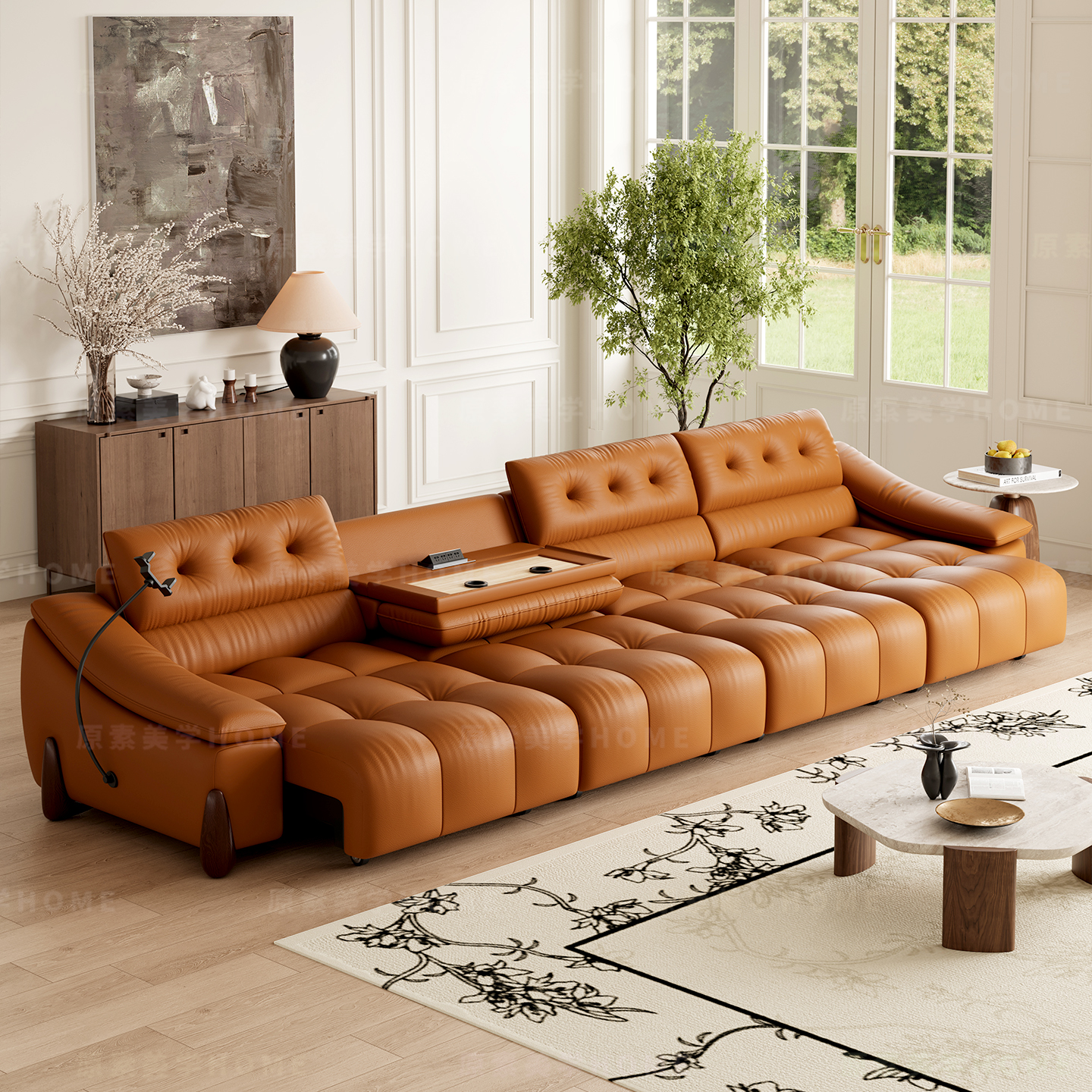 广东佛山实力真皮电动沙发床