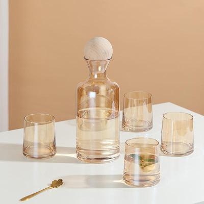 北欧风水晶凉水壶高颜值家用高级感套装大容量果汁壶喝水玻璃杯子