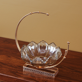 月亮玻璃果盘简约轻奢水果盘干果盘客厅家用茶几甜品收纳餐桌摆件