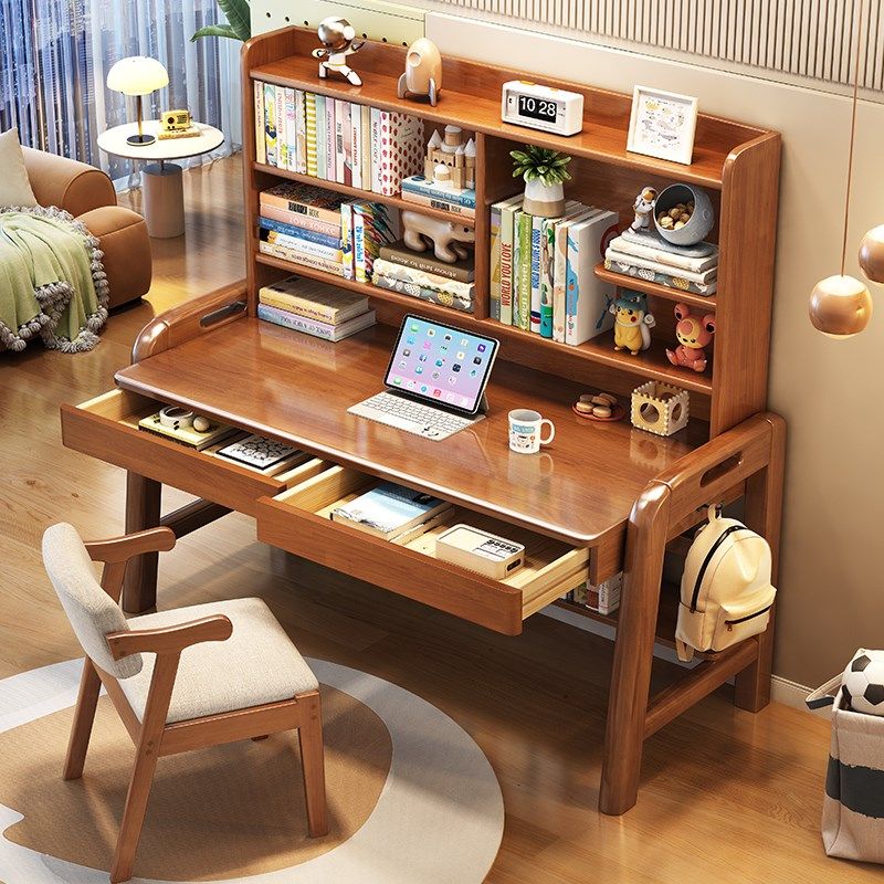 书桌书架一体桌子中小学生家用学习桌全实木升降写字桌台式电脑桌,童装/婴儿装/亲子装,儿童装饰手表,淘宝优惠券,粉丝福利购,淘宝优惠卷