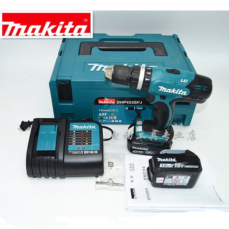 Makita牧田充电式冲击钻DHP453SFJ电钻18V锂电池电动起子电动工具