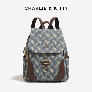 【赵露思同款】CHARLIE&KITTY双肩背包时尚印花翻盖书包休闲背包