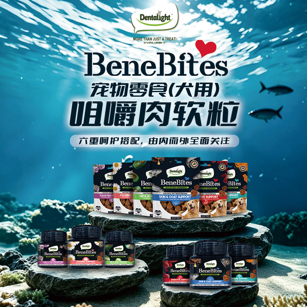 Dentalight狗零食功能咀嚼肉软粒狗饼干关注皮肤关注关节狗软骨素