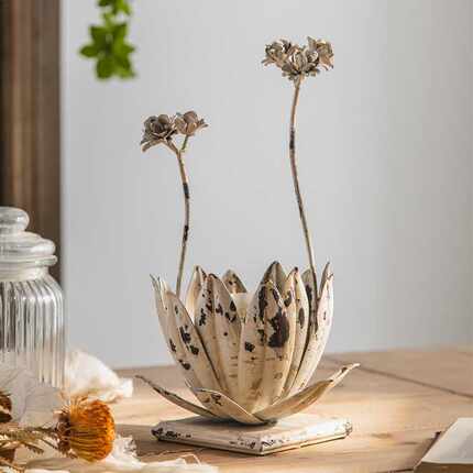 【无现货Customized单】美式复古铁艺烛台摆件做旧民宿装饰小烛台