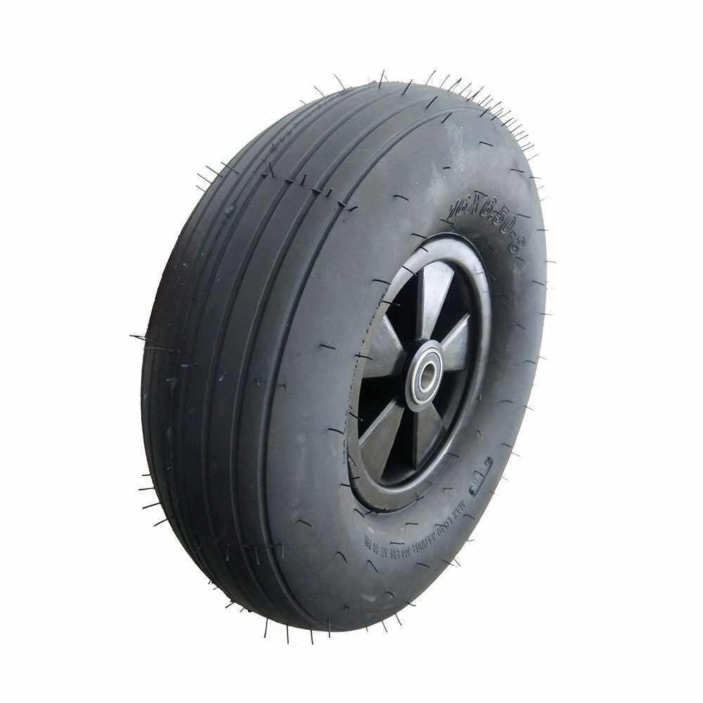 16寸橡胶材质充气型轮子适用于手推车等农业工具车