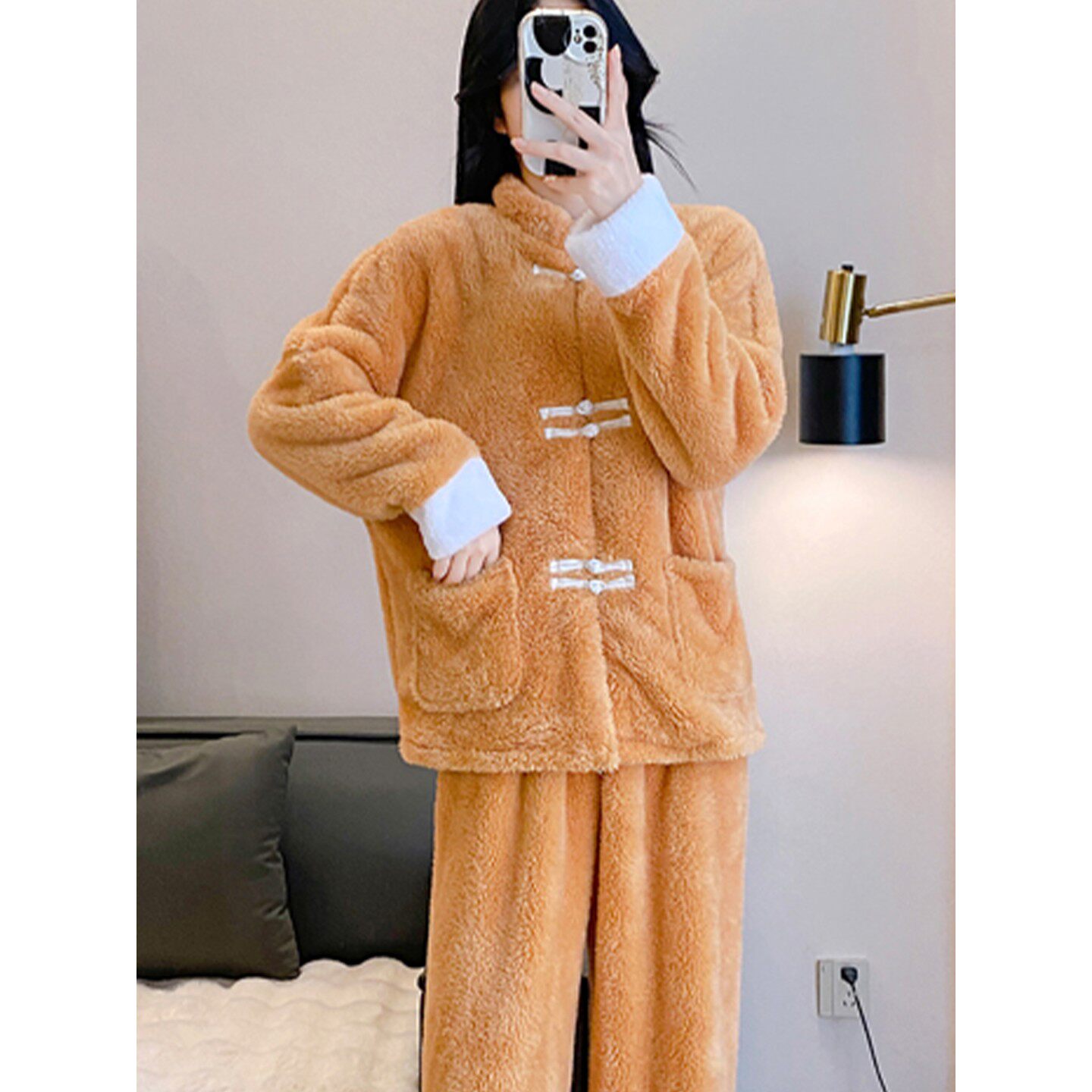 珊瑚绒睡衣女秋冬新款2025新中式长毛绒法兰绒家居服保暖唐装套装