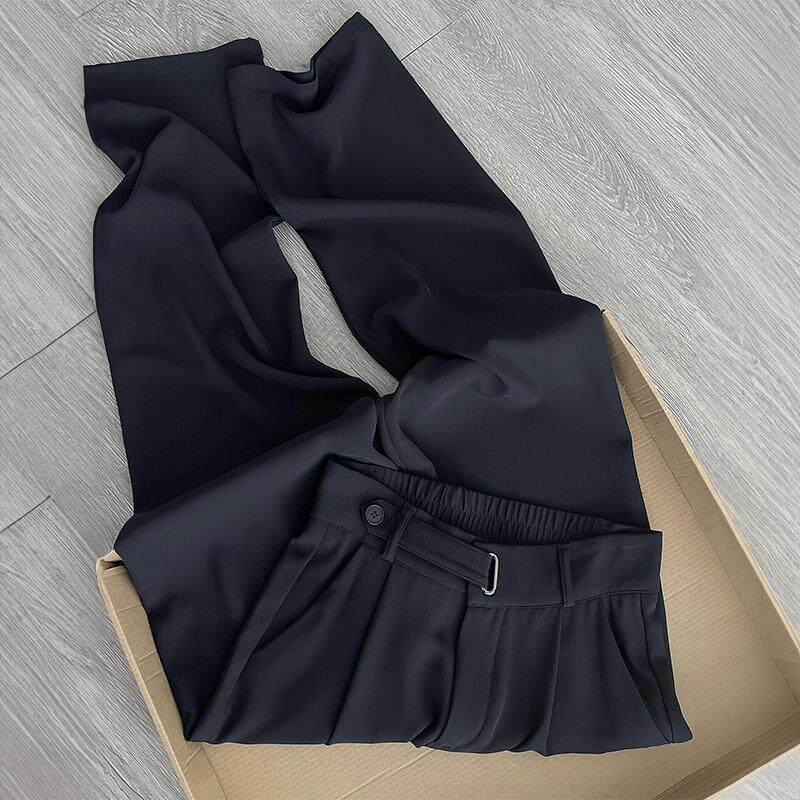 慵懒松弛感西装裤高级感垂感2025新款春夏胖mm大码小个子休闲裤