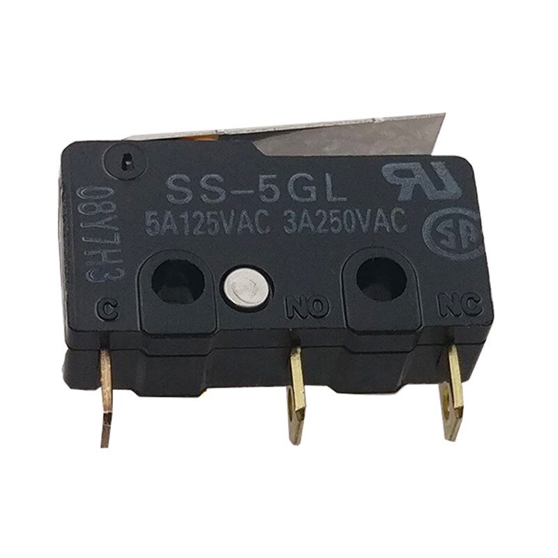 微动开关小型行程限位开关3脚SS5GL带柄摆杆5A