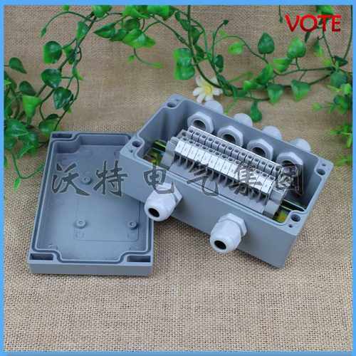 铸铝电缆防水接线盒二进四出15位接线盒160*100*60防水防尘接线盒