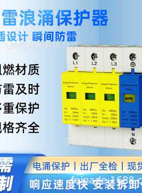 飞纳得SU-20/385/1N/Y防雷电涌保护器4P电源一级二级防避雷器家用