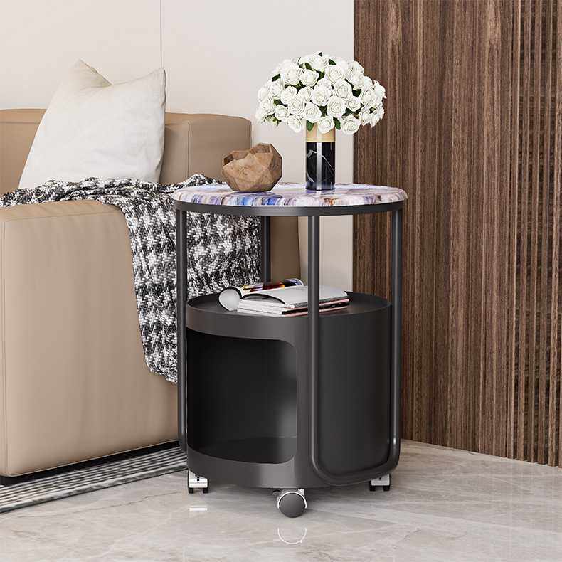 京伽意式沙发边几轻奢高级感极简家用设计师款酒店小茶几微晶石