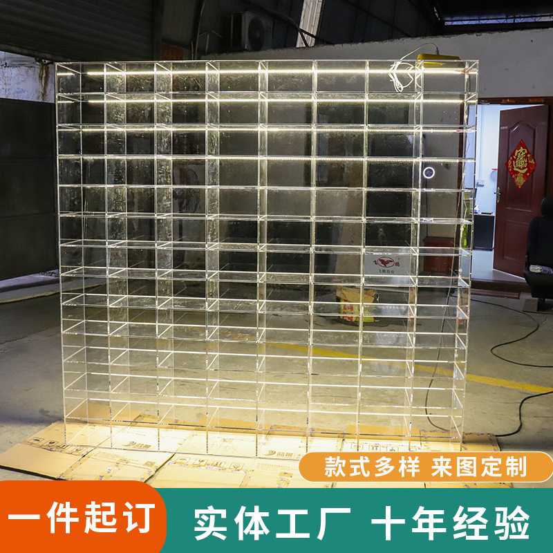 亚克力展示柜透明带发光渐变色酒柜服装店鞋包置物架样品展示架