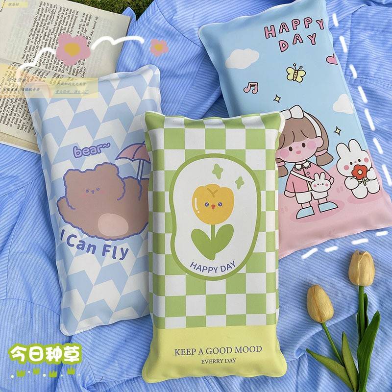 冰枕头夏天冰袋水袋降温学生注水海绵水枕头冰凉卡通儿童可爱冰垫