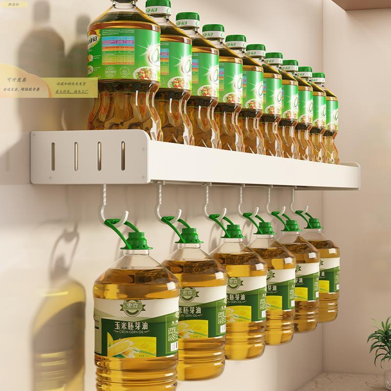 子收厨房物架免打孔101壁挂式家用调料置架品墙上纳架太空铝带抹