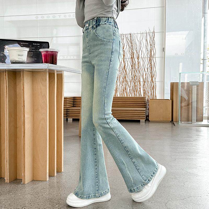 女童牛仔裤2025新款夏季薄款儿童裤子女孩微喇叭裤洋派超好看大童