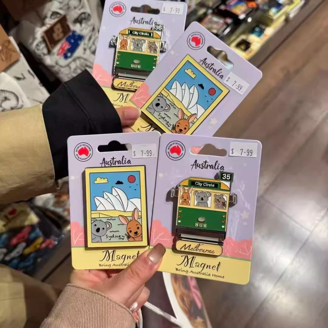 澳洲文创维多利亚图书馆考拉袋鼠金属冰箱贴摆件旅行纪念收藏礼物