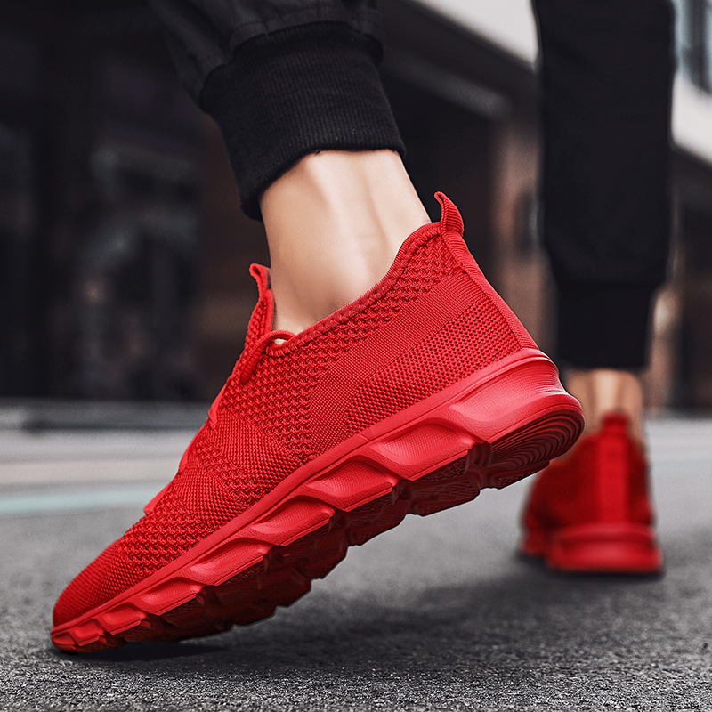 全红色本命年虎男鞋春夏季网面透气D轻便47大码男女休闲运动鞋软
