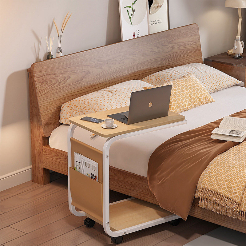 N家宿舍床边桌可移动书桌电脑桌床头桌带轮小桌子迷你角几置物架