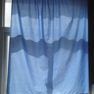蓝色涤棉布料的确良办公室窗帘布烫台布天蓝色夏季衬衣面料工作服