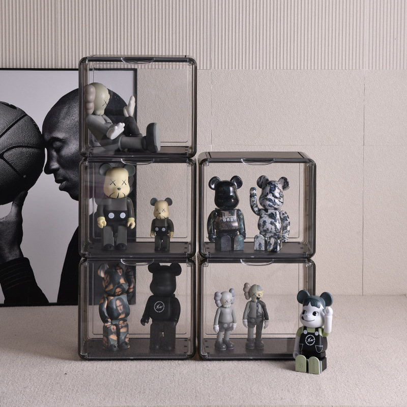 手办乐高展示柜透明模型防尘盒亚克力展示架仿玻璃家用化妆品展柜