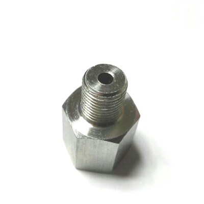 不锈钢变换接头 内螺纹m14x1.5 外螺纹m10x1 总长29mm 压力25mpa