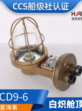 海星船用铜质白炽舱顶灯CCD9-6/A/L舱室走道灯LED220V照明灯CCS证