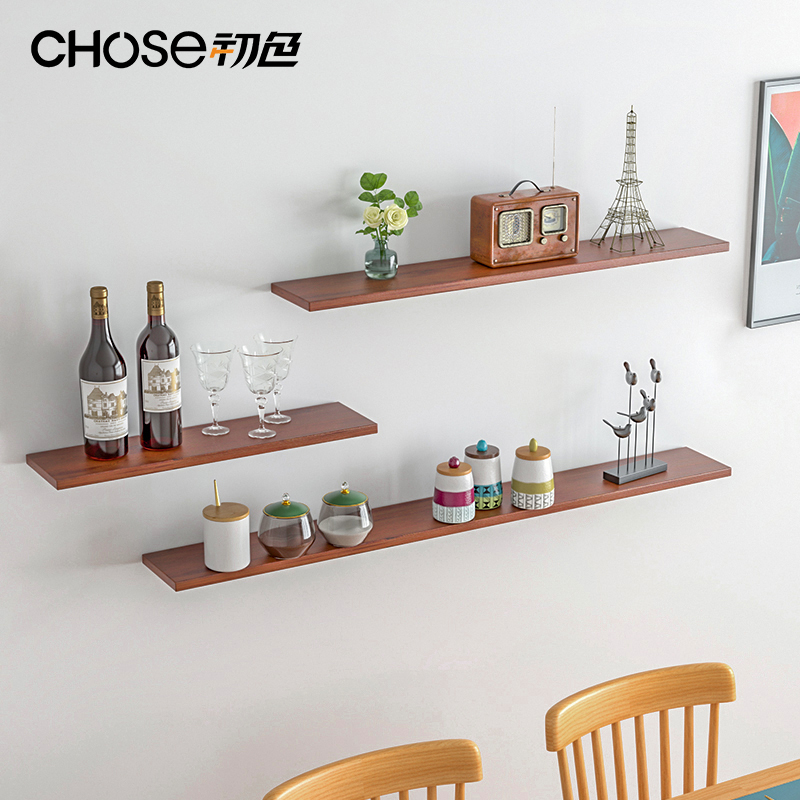 墙上置物架打孔客厅电视墙面装饰墙壁北欧挂墙式书架木板一字隔板