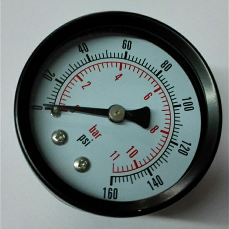 NPT1/8螺纹 直径50轴向压力表 y50z y-50-z 0-160psi  11bar 背接